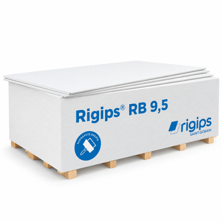 Placa gips-carton Rigips RB, tip A, 9.5 x 1200 x 2600 mm